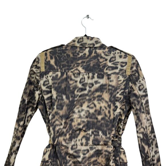 Elie Tahari‎ Womens Jacket Animal Print Lightweight Belted Lined Flap Pockets XS - Picture 6 of 6